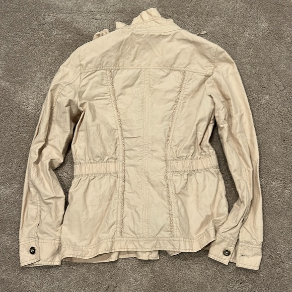 White House black market cotton blend lightweight zip up jacket size 4 - Picture 4 of 5